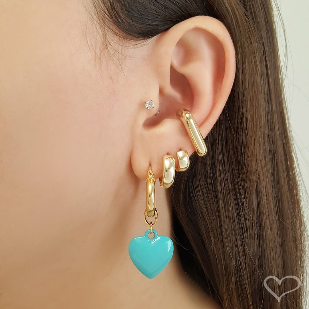 Brinco Argolinha Litti Lisa Folheado a Ouro 18k