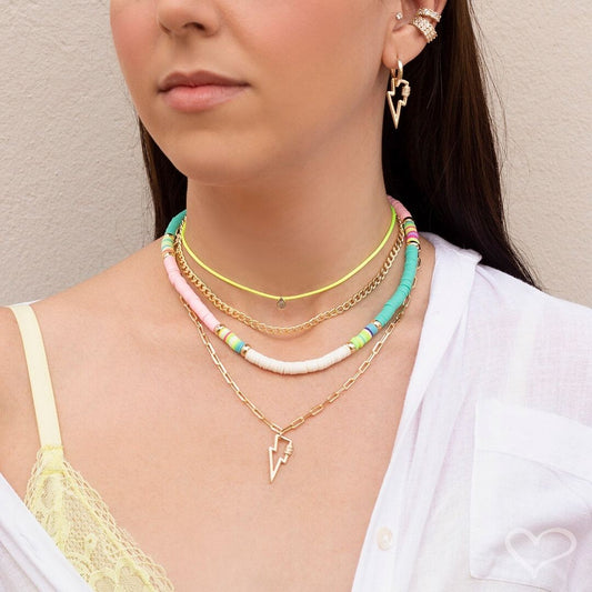 Colar Feminino Vanessa Locker Raio Zircônia Folheado a Ouro 18k