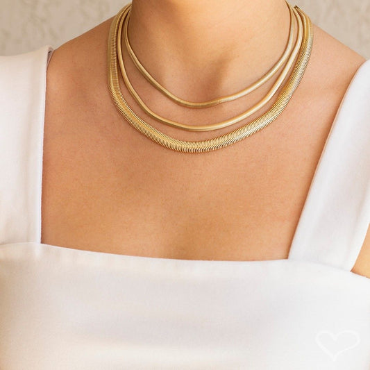 Choker Piuka Fernanda Malha Fina Metal Folheada a Ouro 18k