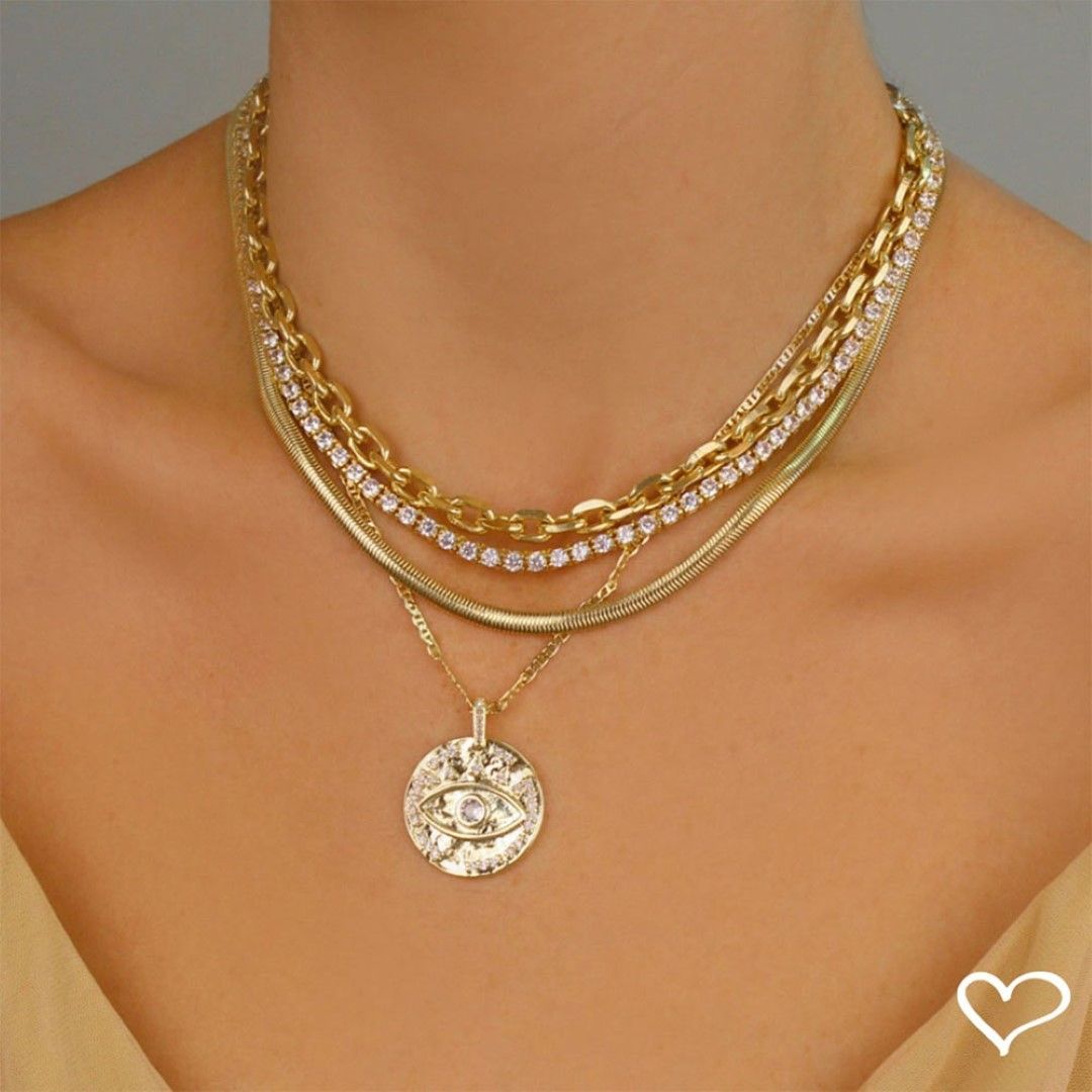 Choker Piuka Fernanda Malha Fina Metal Folheada a Ouro 18k