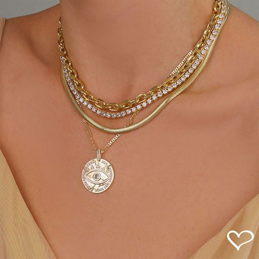 Choker Piuka Fernanda Malha Fina Metal Folheada a Ouro 18k