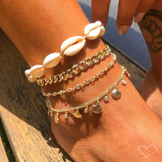 Tornozeleira Piuka Mari Zircônias Cristal Folheada a Ouro 18k