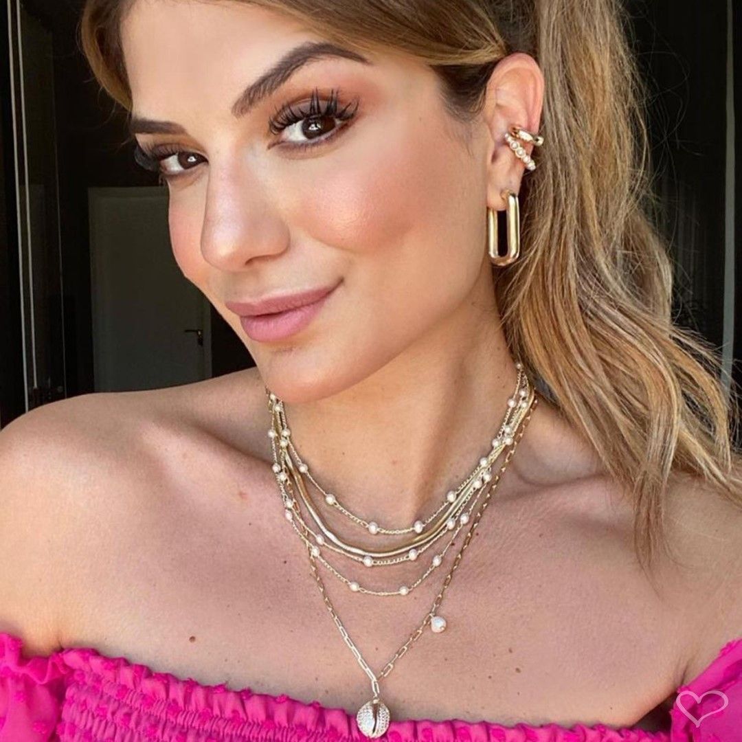 Choker Piuka Loren 3 Voltas Pérolas Folheado a Ouro 18k