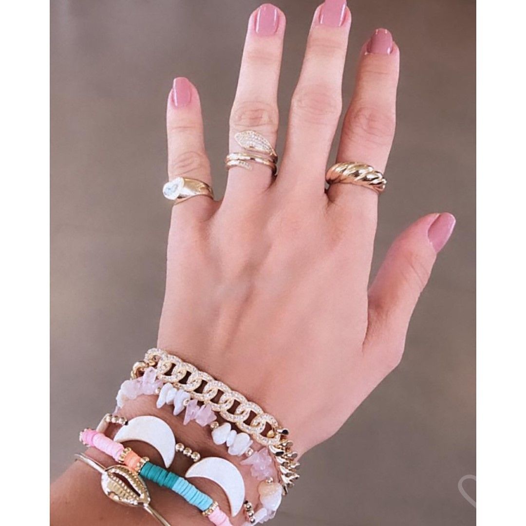 Pulseira Folheada a Ouro 18k Elos Groumet Zircônias Yumi