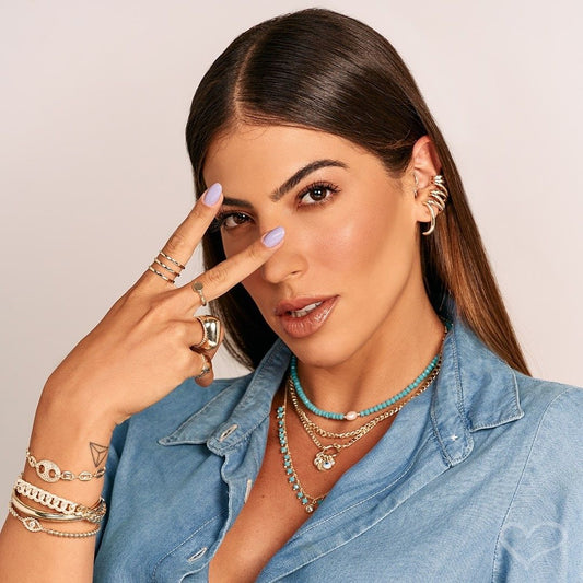 Brinco Ear Cuff Flavia Folheado a Ouro 18k