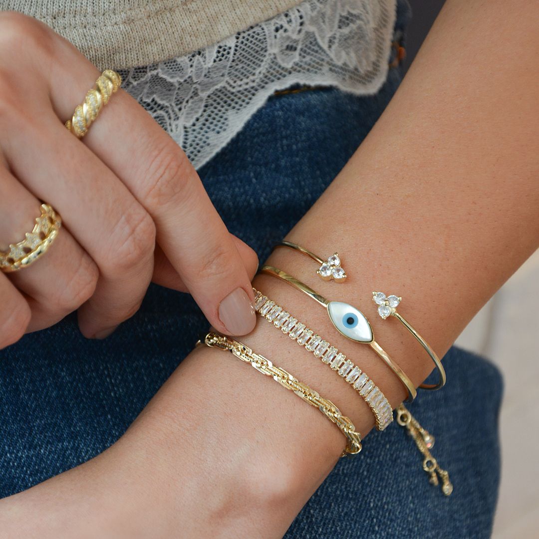 Bracelete Piuka July Olho Grego Folheado a Ouro 18k