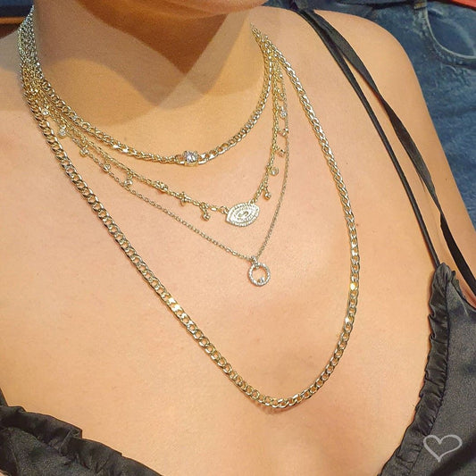 Colar Longo Margo Elos Folheado a Ouro 18k