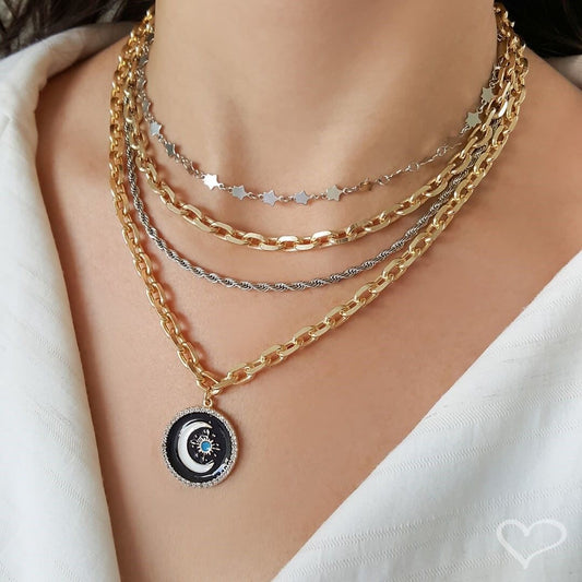 Colar Curto Paula Cordão Baiano Folheado em Ródio Branco