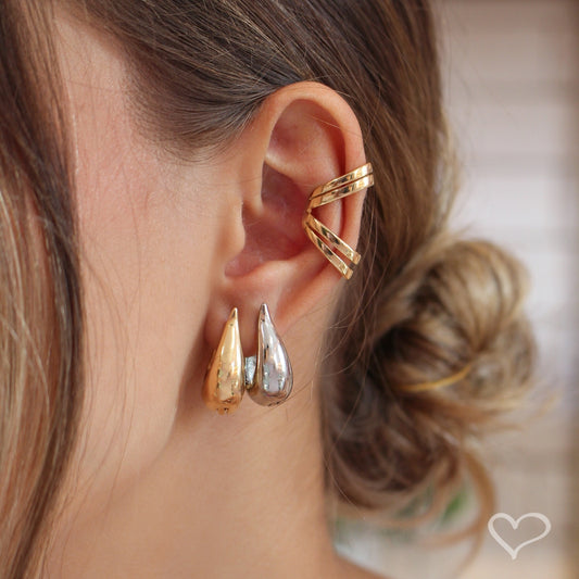 Brinco de Argola Pequena Diana Vintage Metal Folheado a Ouro 18k