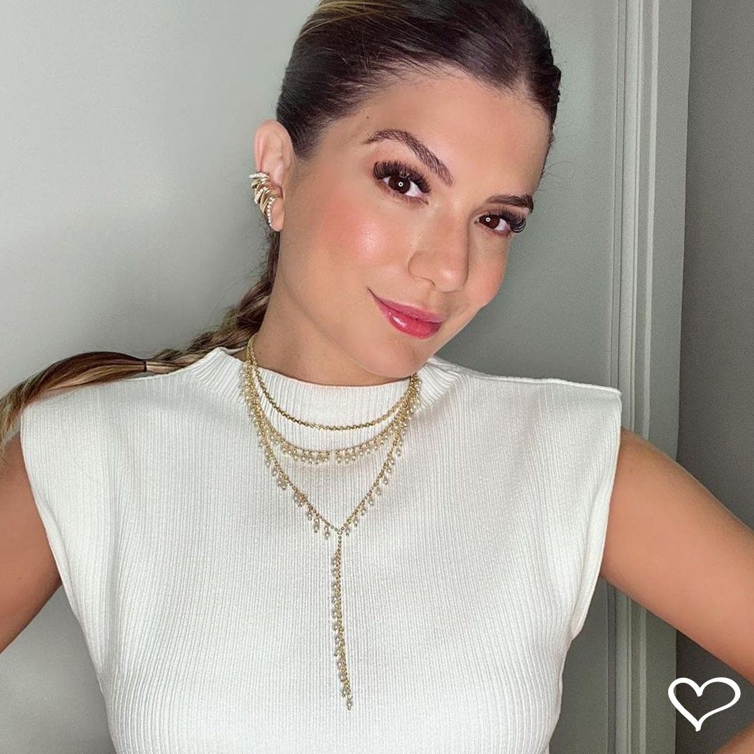 Brinco Ear Cuff Rafaela Pérolas Folheado a Ouro 18k