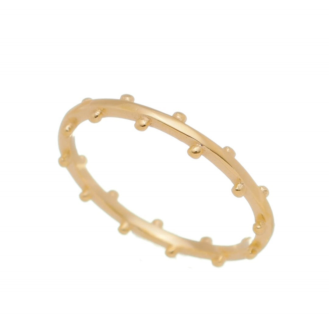 Anel Folheado a Ouro 18k Mini Bolinhas Duda
