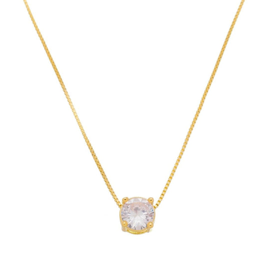 Colar Ponto de Luz Lavínia Zircônia Folheado a Ouro 18k