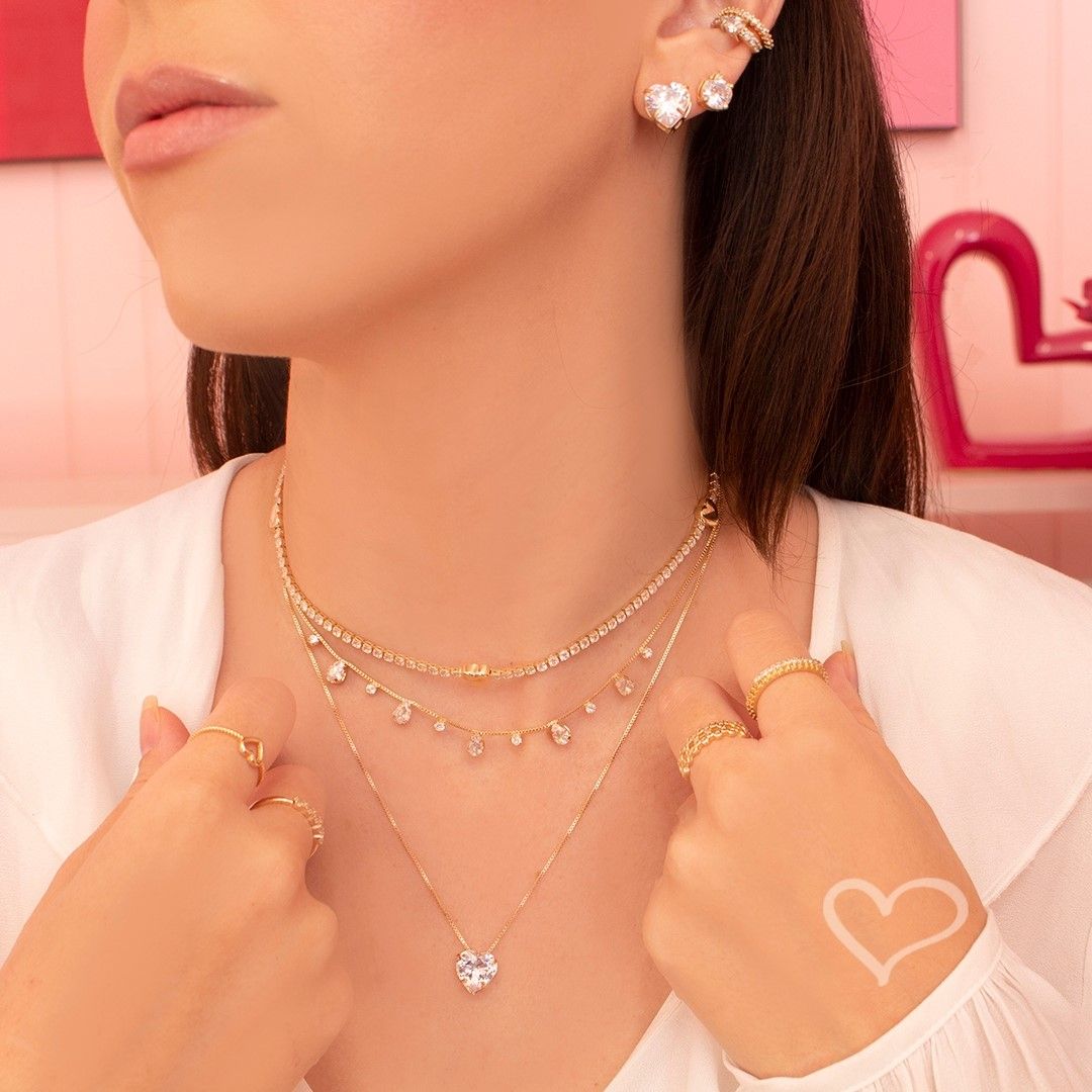 Brinco Ponto de Luz Lavínia Zircônia Folheado a Ouro 18k