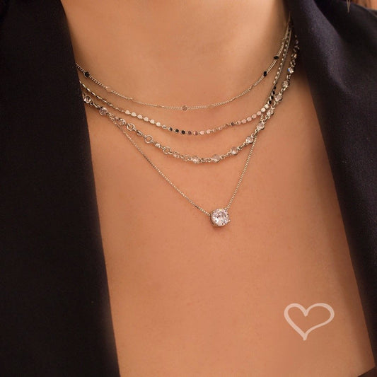 Colar Ponto de Luz Lavínia Zircônia Folheado em Ródio Branco