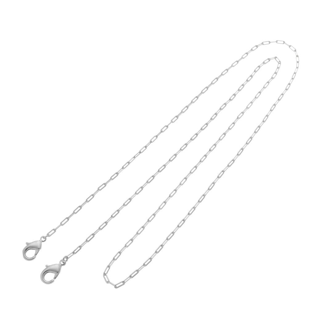 Cordinha para Óculos e Máscara Piuka Dri Bolinhas de Metal Folheada em Ródio Branco