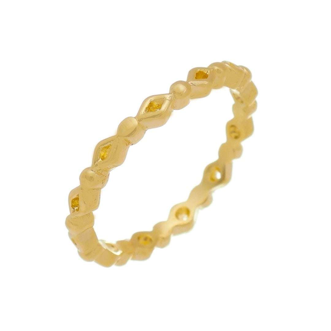 Anel Folheado a Ouro 18k Mini Losangos Dori