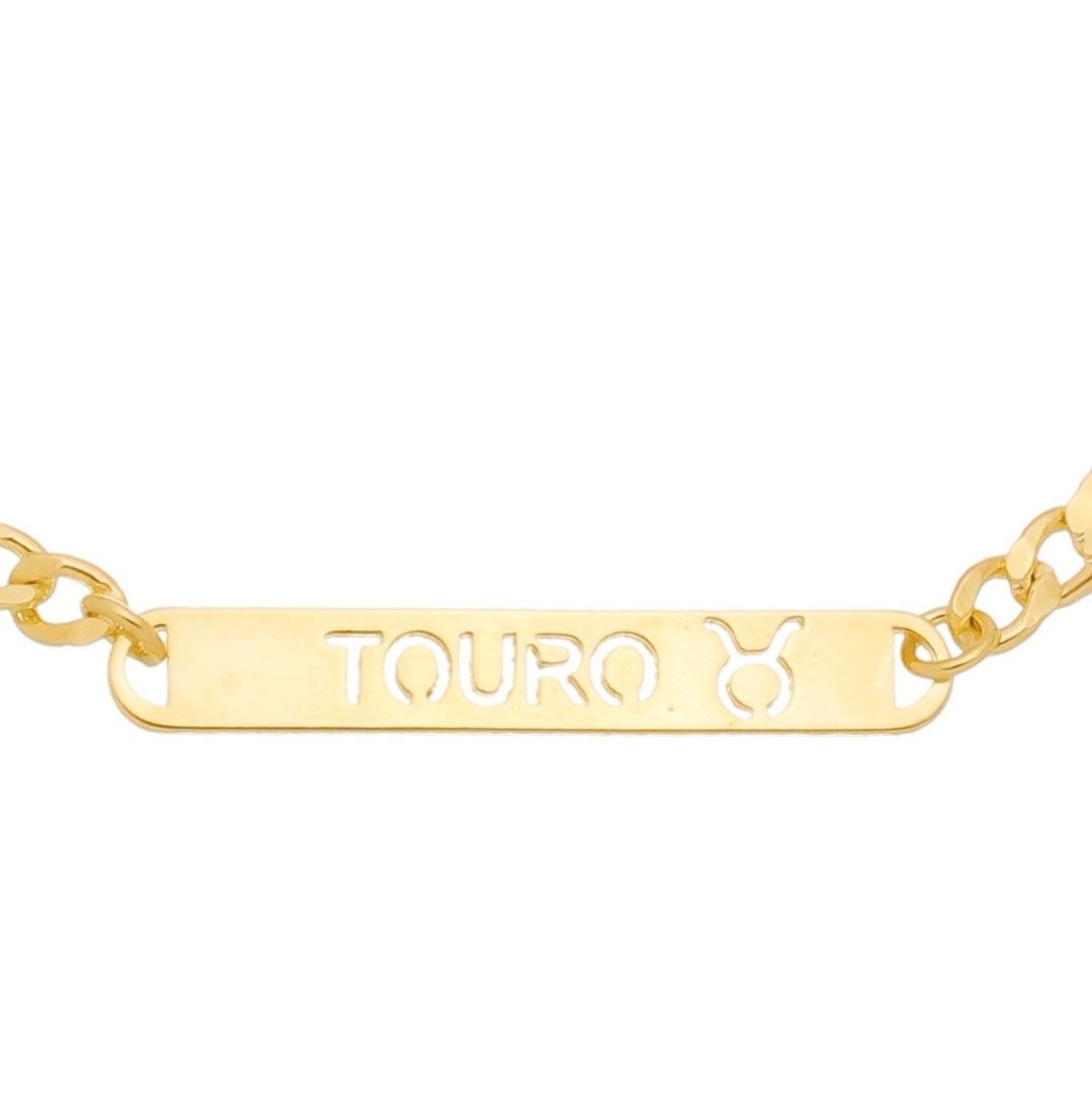 Pulseira Piuka Plaquinha Signos Folheada a Ouro 18k