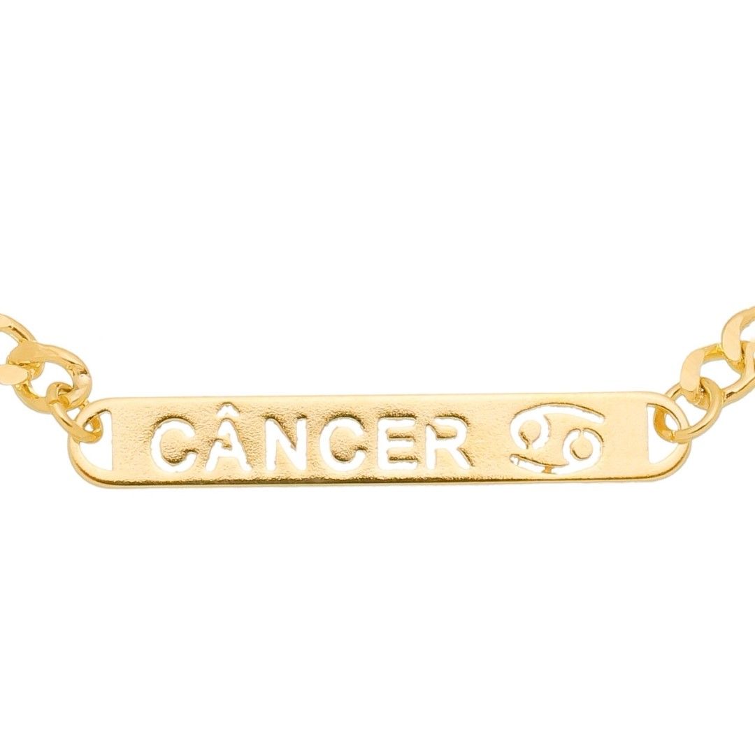 Pulseira Piuka Plaquinha Signos Folheada a Ouro 18k