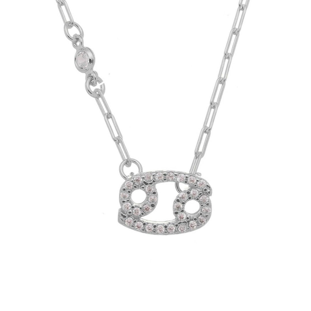 Colar de Signos Zircônias Folheado em Ródio Branco
