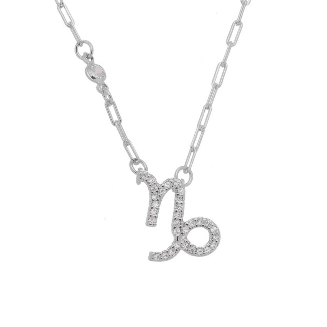 Colar de Signos Zircônias Folheado em Ródio Branco