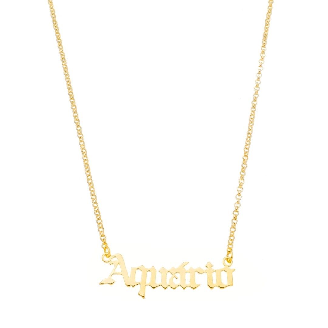 Colar de Signos Manuscrito Folheado a Ouro 18k