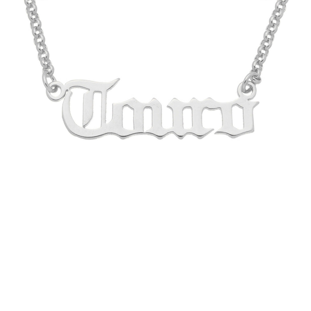 Colar de Signos Manuscrito Folheado em Ródio Branco