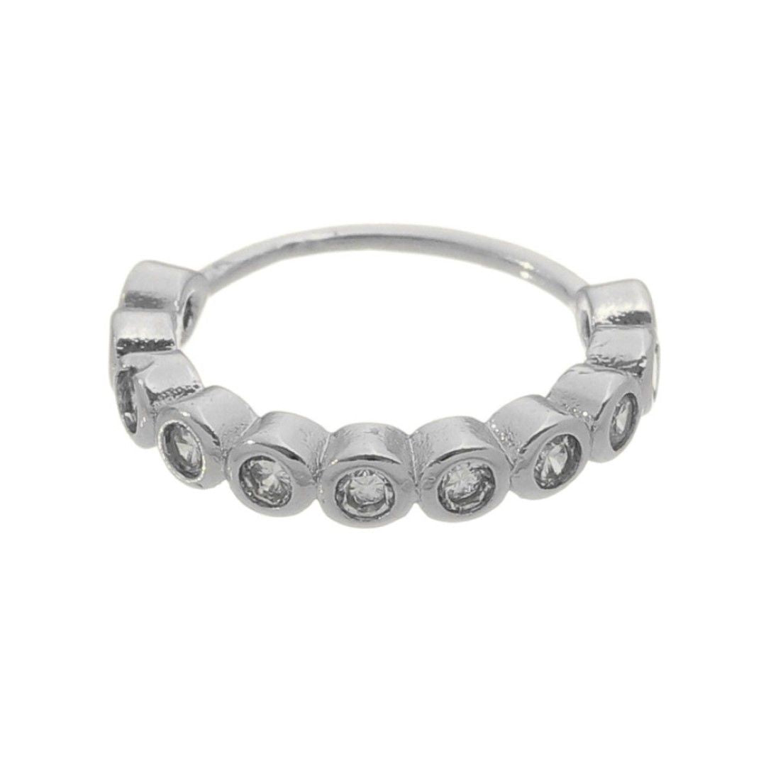 Piercing de Furo Piuka Argola Torção 10mm Nani Pontos de Luz Zircônias Prata