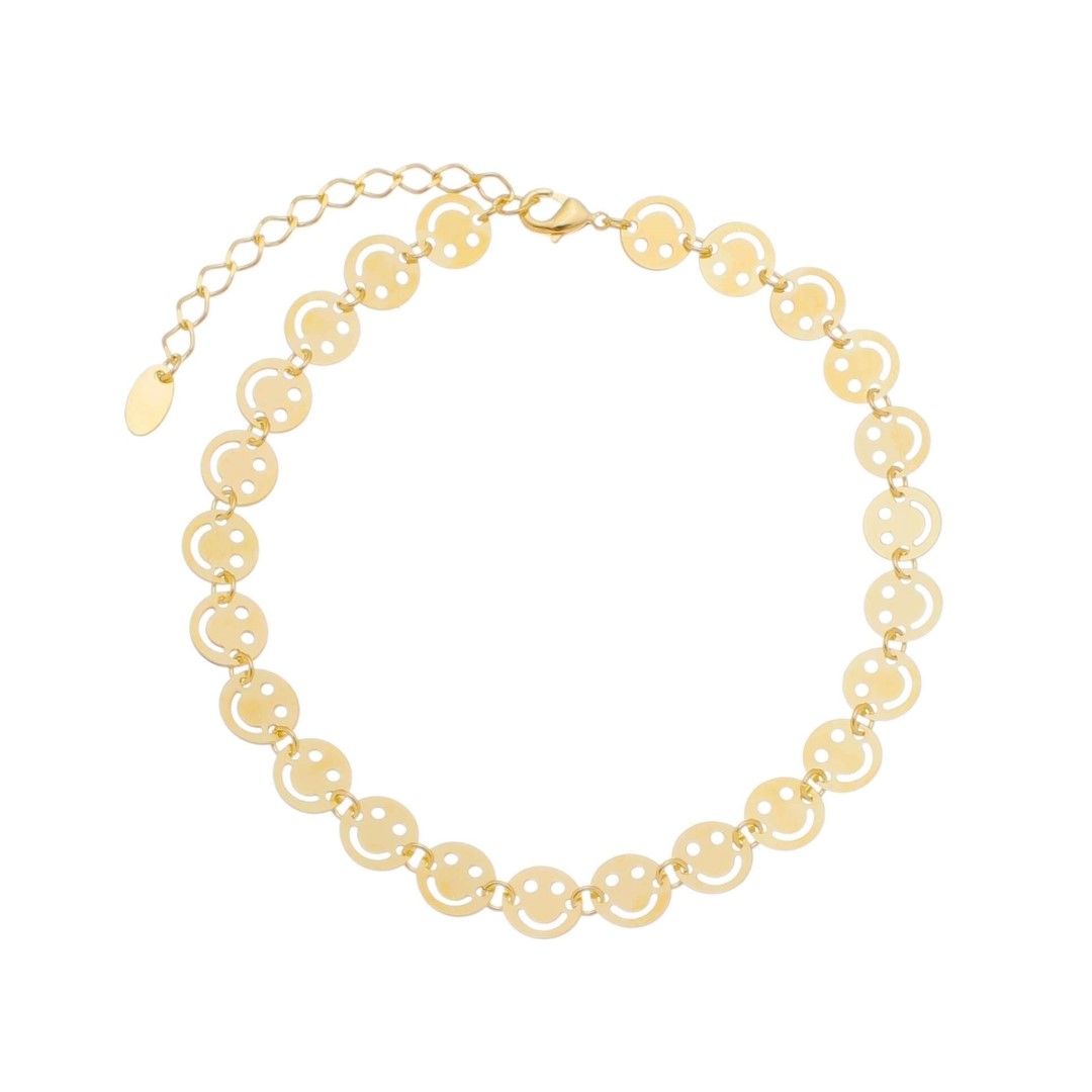 Tornozeleira Piuka Nina Smile Folheada a Ouro 18k