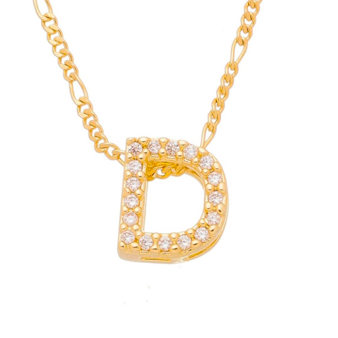 Colar com Letra Inicial Folheado a Ouro 18k