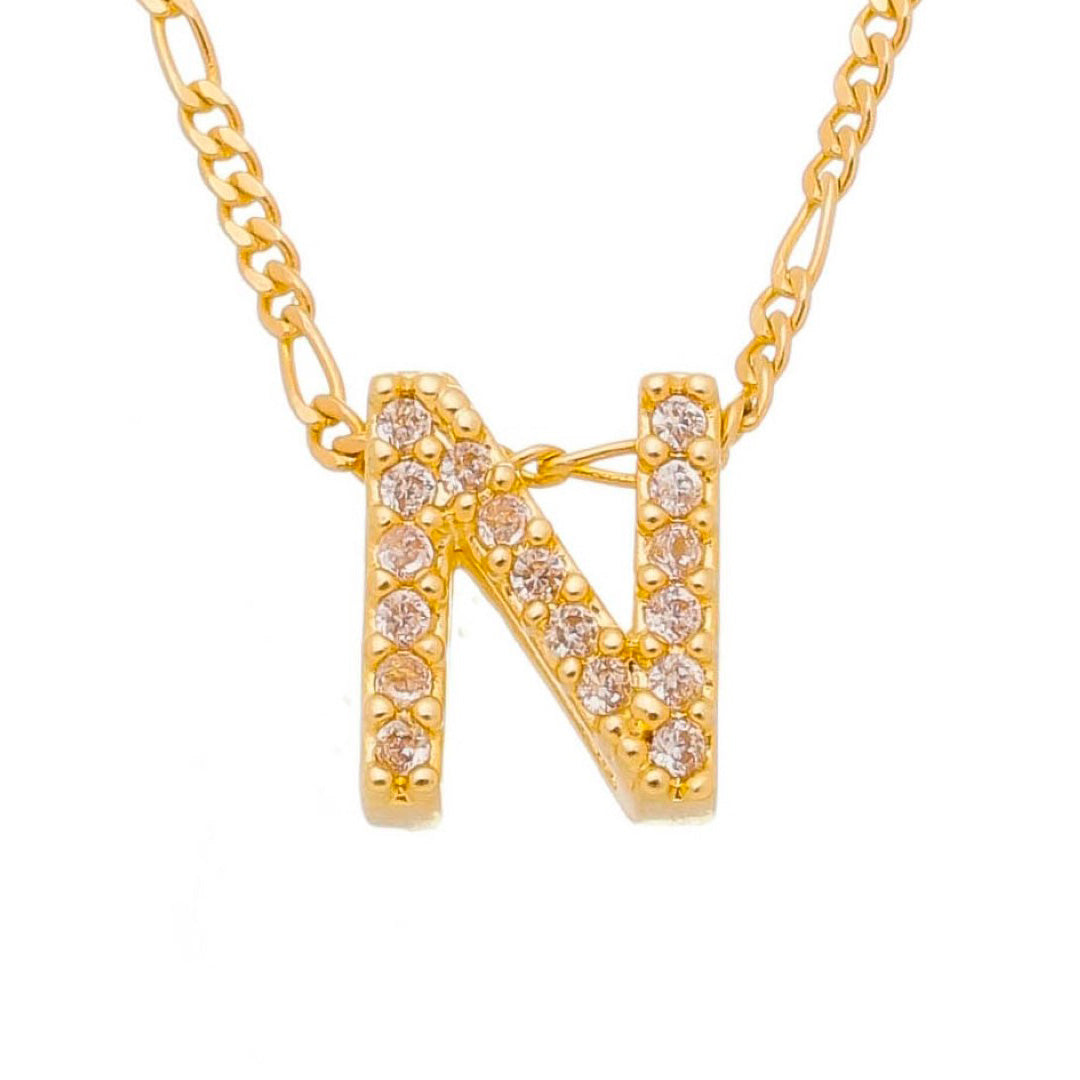 Colar com Letra Inicial Folheado a Ouro 18k