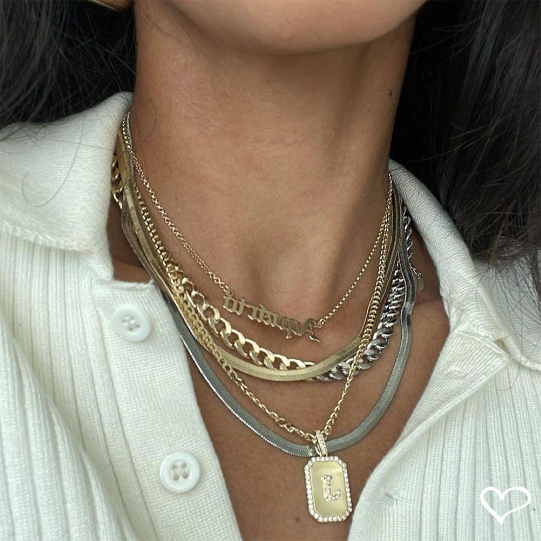 Choker 2 Voltas Malha Metal Folheada a Ouro 18k e Folheada em Ródio Branco Vitto