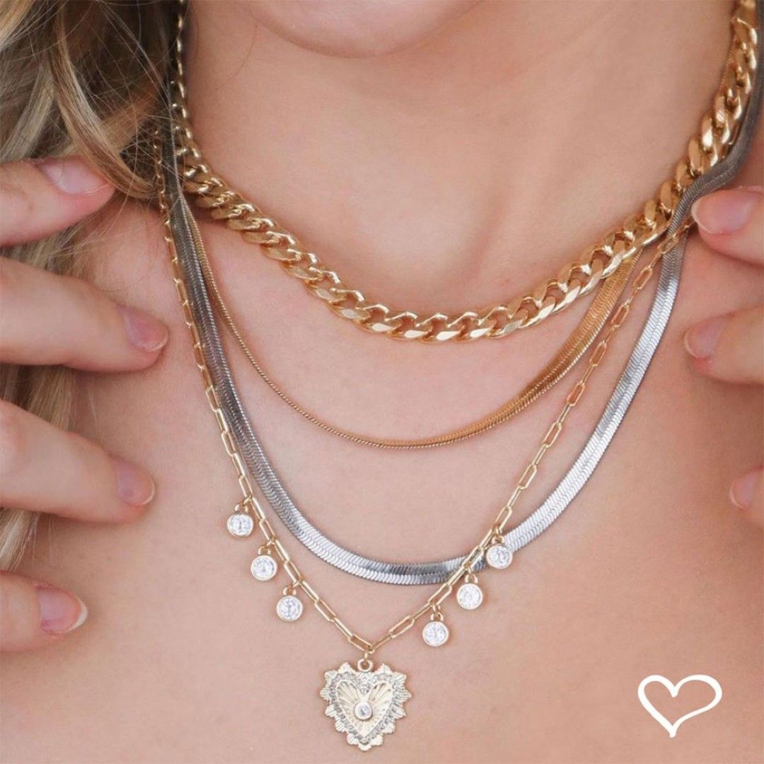 Choker 2 Voltas Malha Metal Folheada a Ouro 18k e Folheada em Ródio Branco Vitto