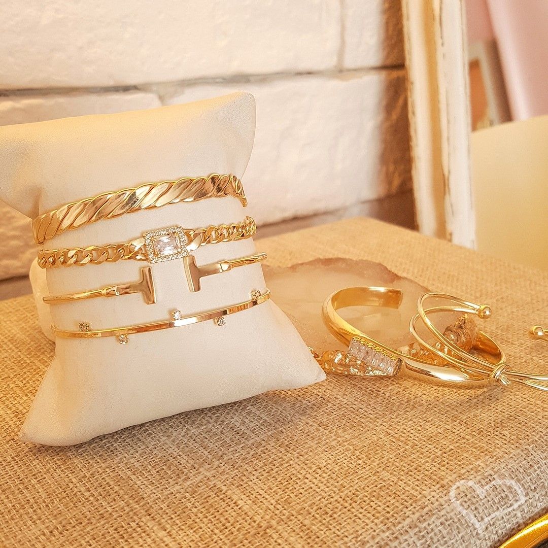 Pulseira Folheada a Ouro 18k Elos Grumet Zircônias Letizia