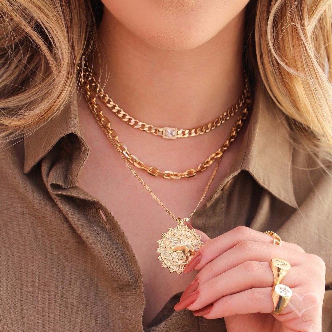 Choker Elos Grumet Zircônias Folheada a Ouro 18k Letizia