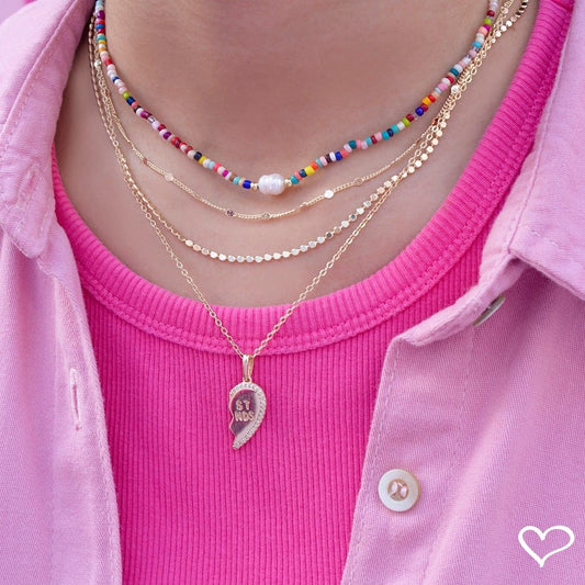 Conjunto Colar de Coração Best Friends Zircônias Folheado a Ouro 18k