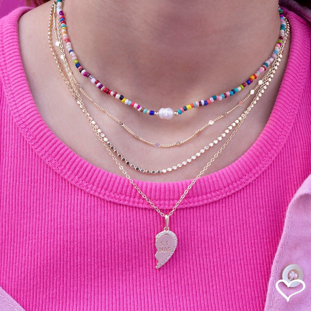 Conjunto Colar de Coração Best Friends Zircônias Folheado a Ouro 18k