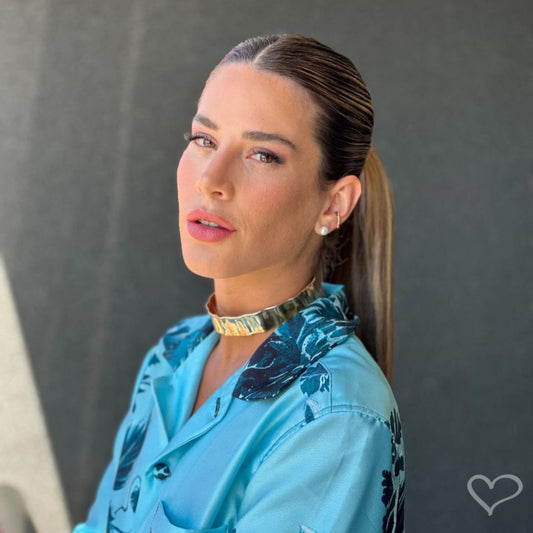 Choker Metal Amassado Folheada a Ouro 18k Kristy