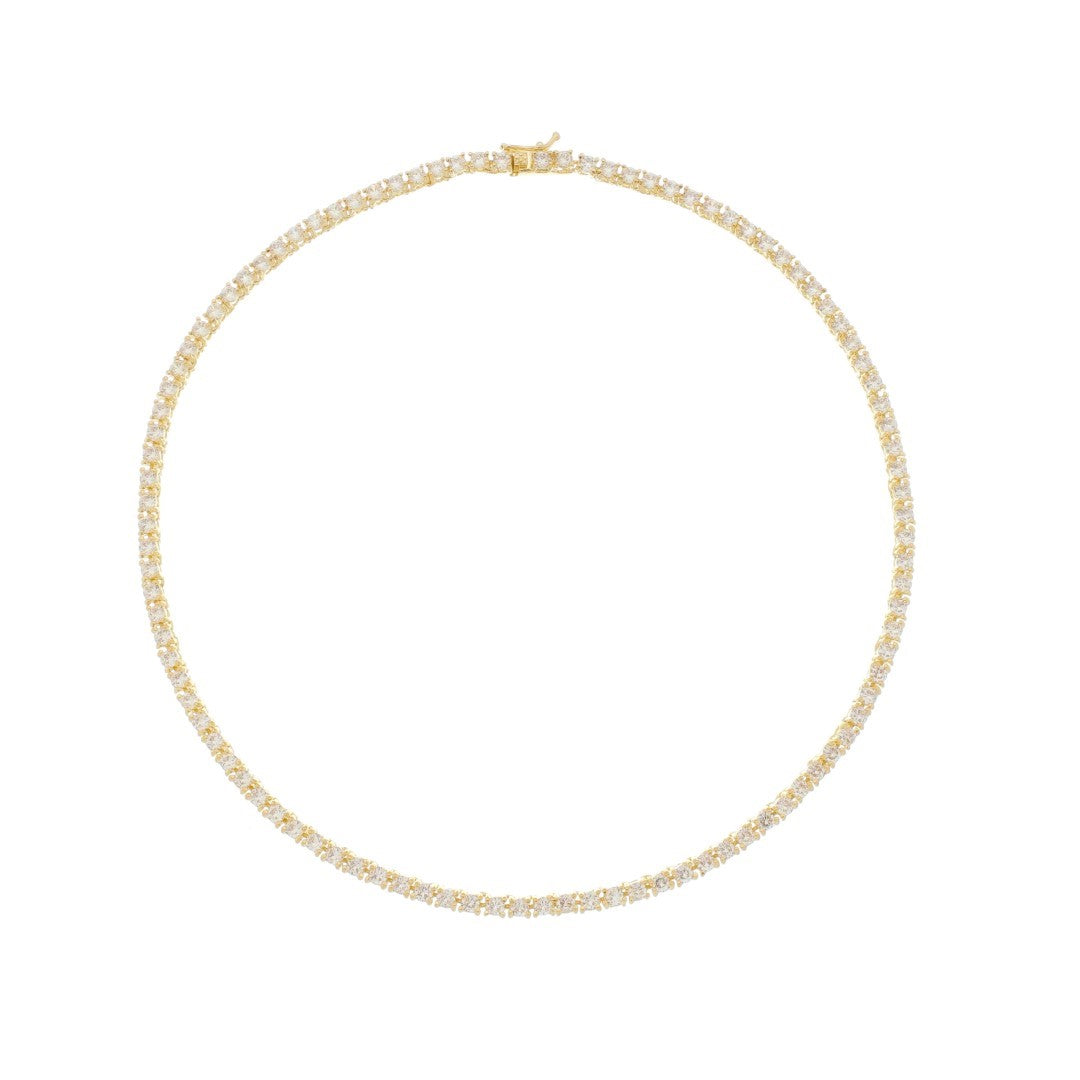 Colar Feminino Riviera Megan 45 cm Zircônias Folheada a Ouro 18k