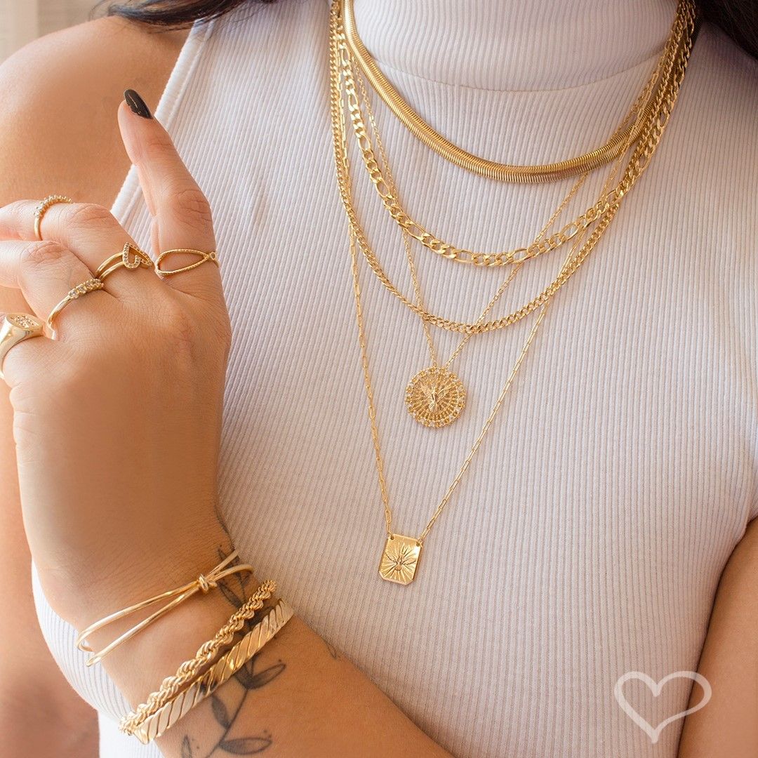 Colar Curto Anne Corrente Folheado a Ouro 18k