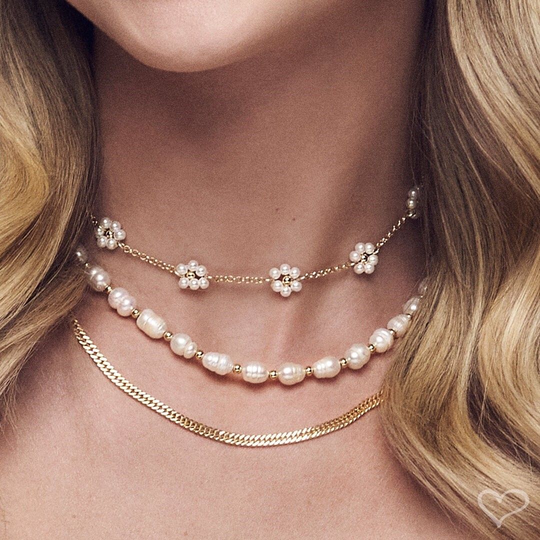 Colar Curto Anne Corrente Folheado a Ouro 18k