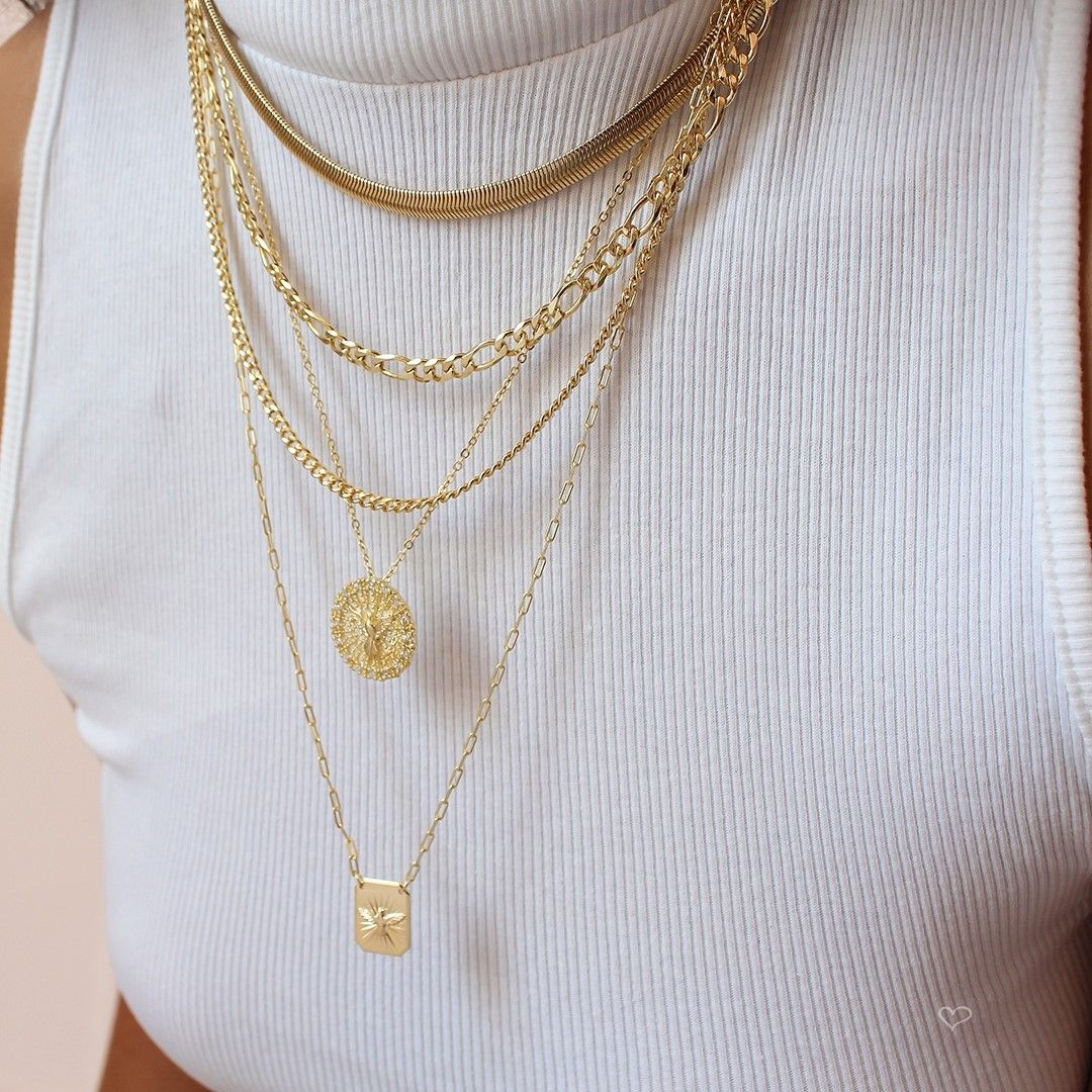Colar Curto Anne Corrente Folheado a Ouro 18k