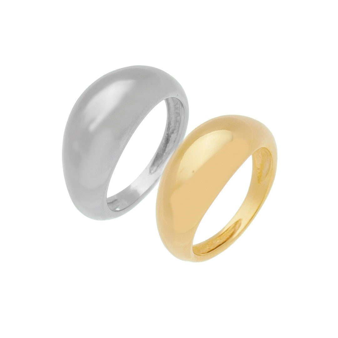 Anel Folheado a Ouro 18k e Folheado em Ródio Branco Taylor