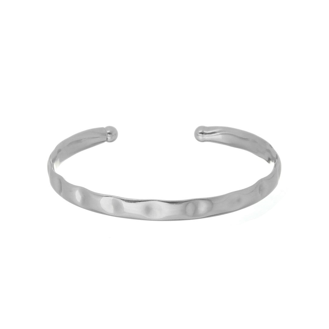 Bracelete Feminino Folheado em Ródio Branco Trabalhado Elise