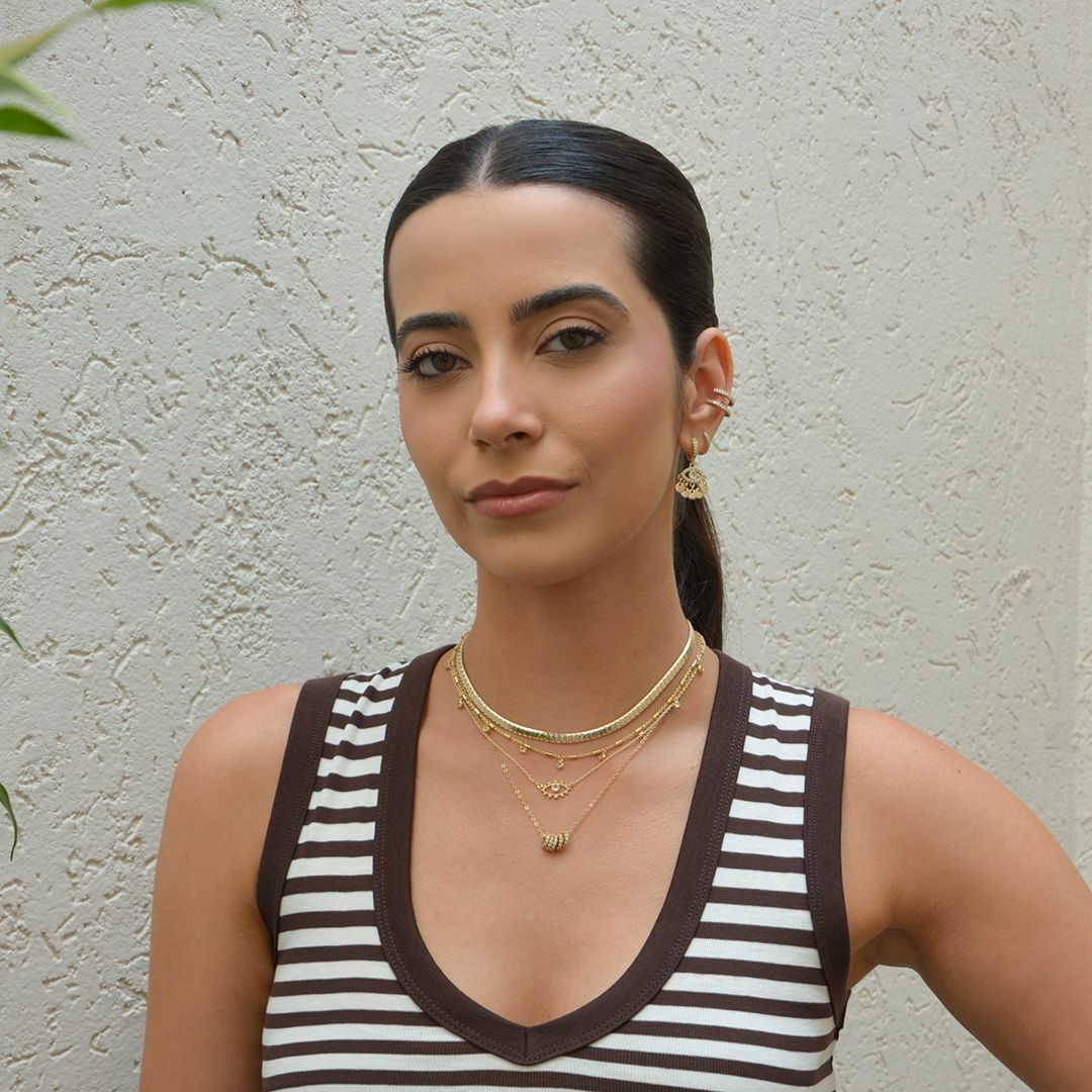 Choker Piuka Anne Zircônias Folheada a Ouro 18k
