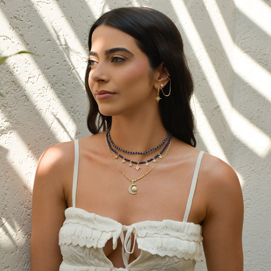Brinco Piuka Unitário Ear Line Isis Zircônia Folheado a Ouro 18k