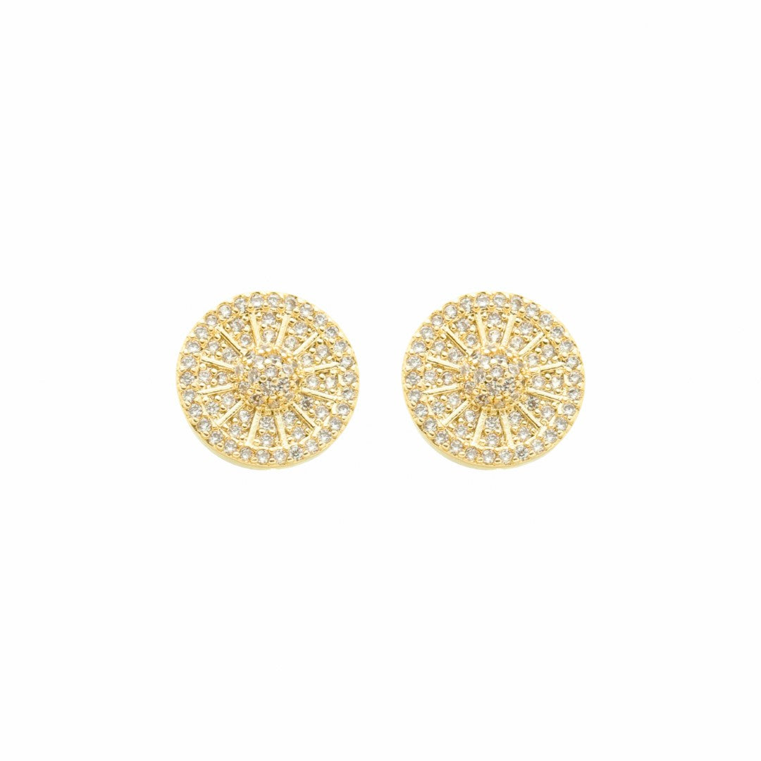 Brinco Piuka Mariah Pizza Zircônias Folheado a Ouro 18k