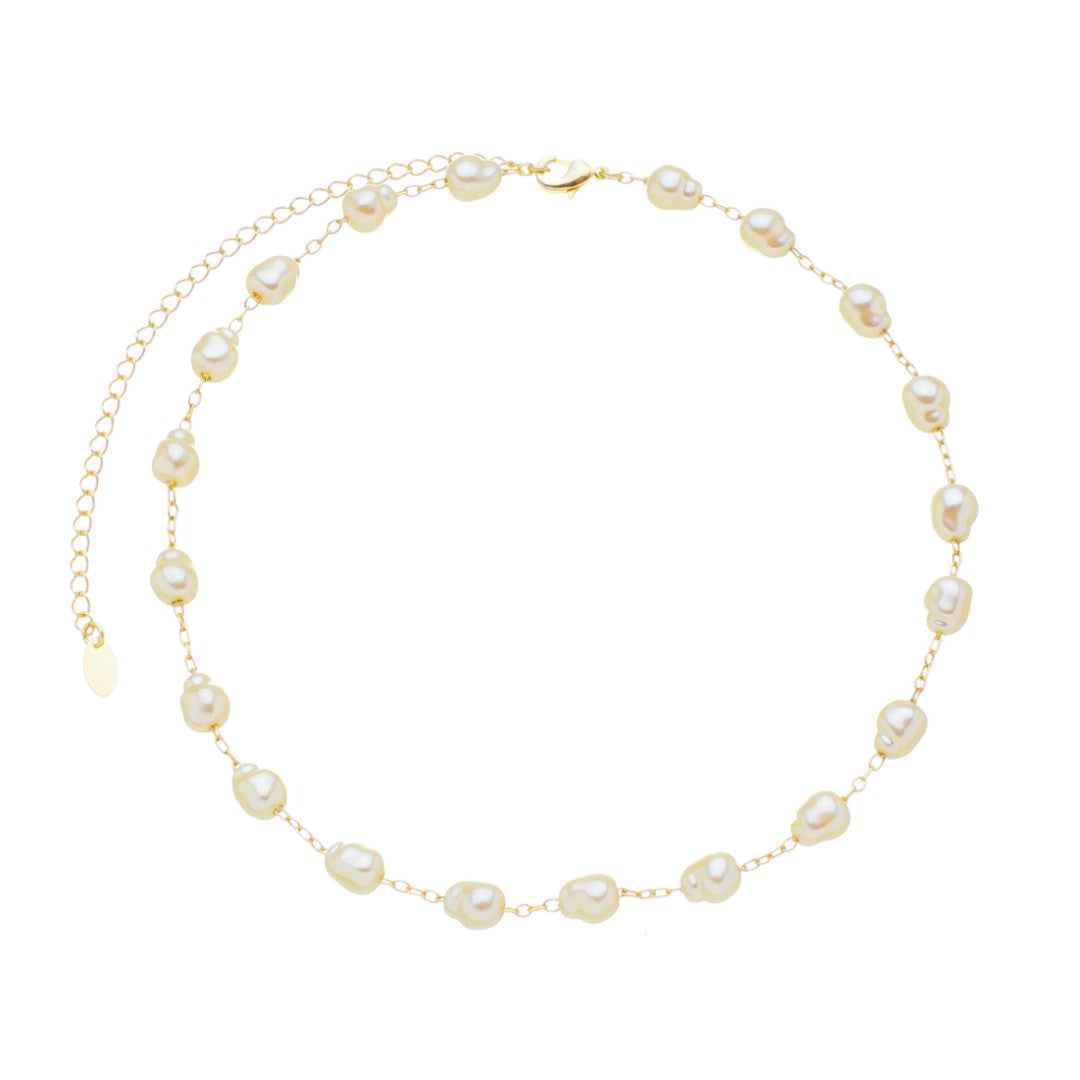 Choker Piuka Megan Pérolas Folheada a Ouro 18k