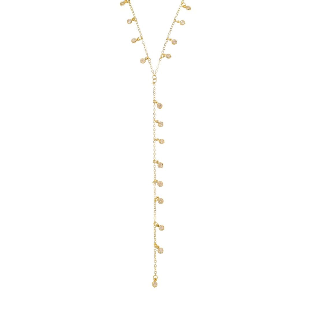 Colar Piuka Gravatinha Greta Zircônias Folheado a Ouro 18k