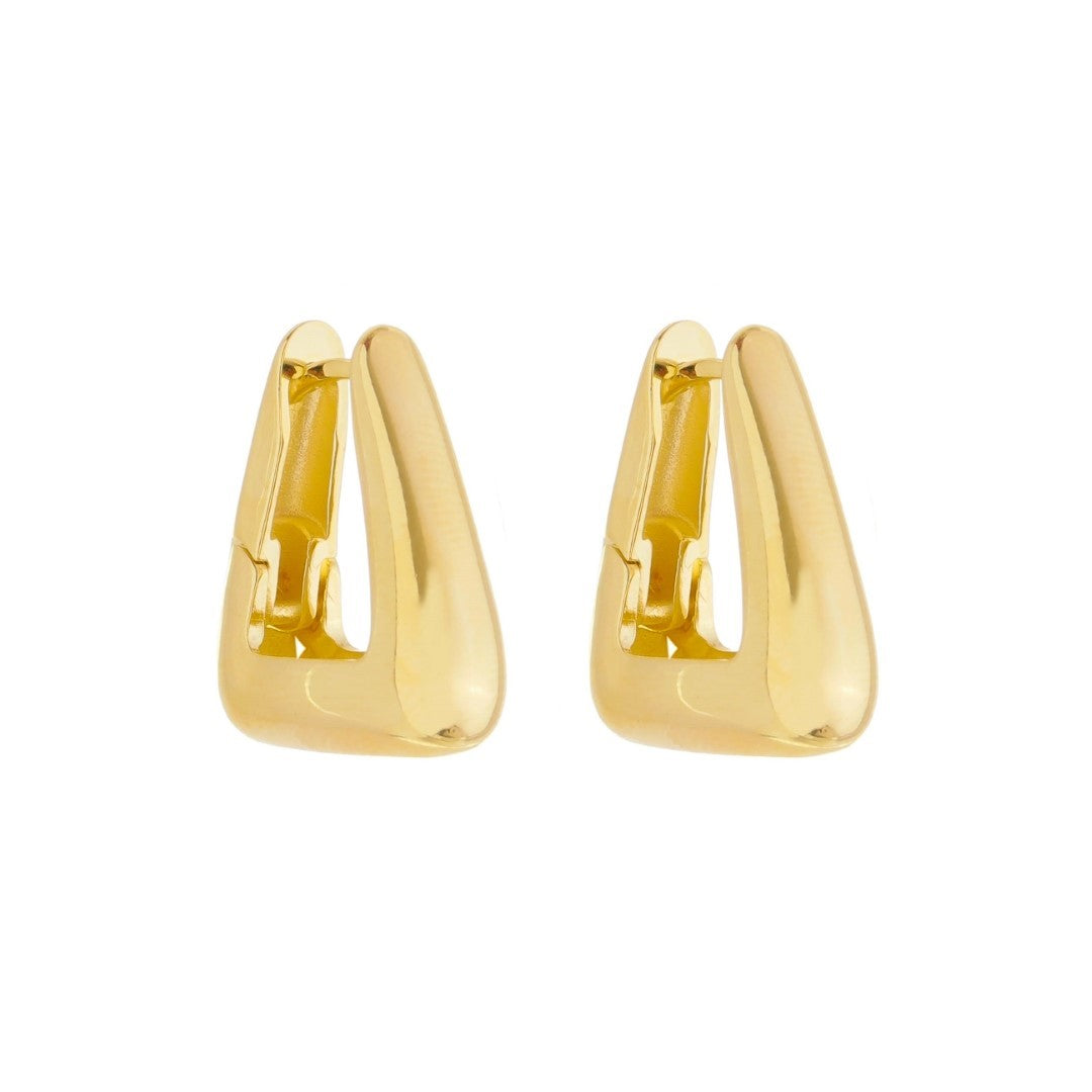 Brinco Argola Triangular Emily P Folheado a Ouro 18k