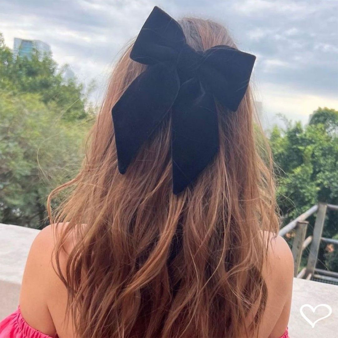 Laço de Cabelo Nat Veludo Alemão Preto